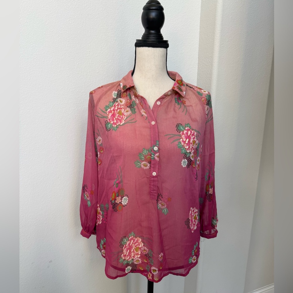 Joe Fresh Pink Floral Blouse